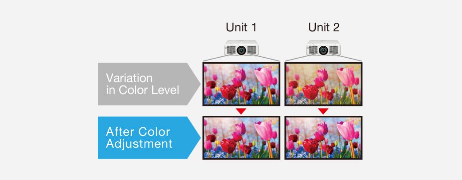Videoproiector Panasonic PT-MZ770L, ajustare culori