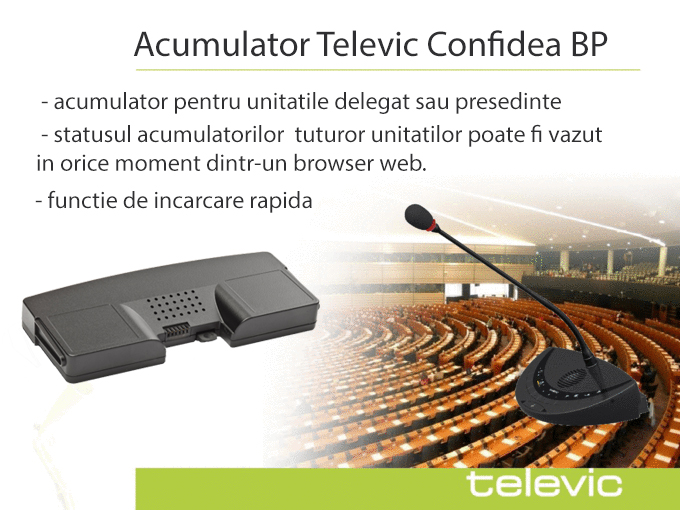 Acumulator Confidea BP pentru unitatile wireless delegat si presedinte functii